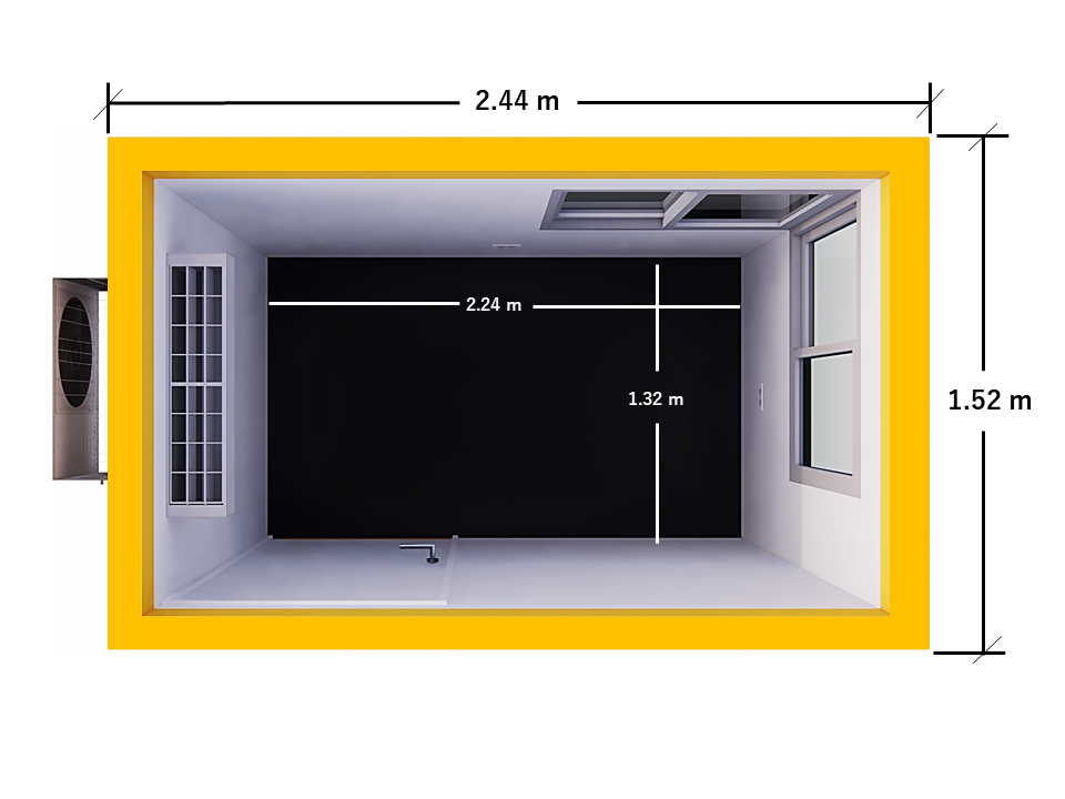 GARITA MODULAR 8′ X 5′ – VISTA EN PLANTA (ACOTADA)