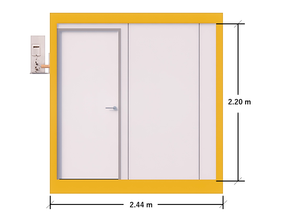 GARITA MODULAR 8′ X 5′ – VISTA FRONTAL (ACOTADA)